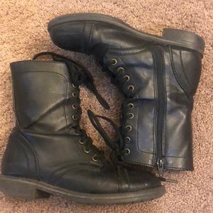 Black combat boots